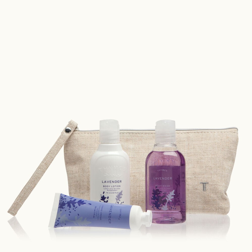 Thymes Lavender Little Luxuries Petite Bath and Body with Beauty Bag image number 0